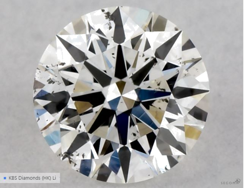 0.42 carat G-SI2 Excellent cut Natūralus Round Deimantas (1)