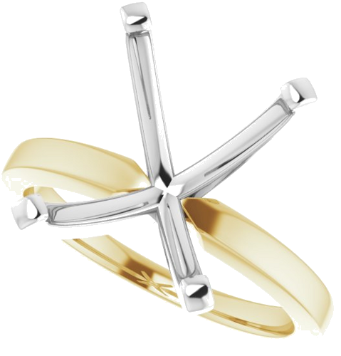 Sužadėtuvių Žiedas „Solitaire“ 14k yellow/white gold Emerald 12mm x 10mm (5)