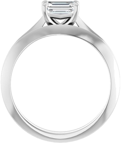 14K White 6x4 mm Emerald Solitaire Engagement Ring Mounting (7)