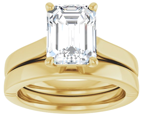 Sužadėtuvių Žiedas „Solitaire“ 14k yellow gold Emerald 9mm x 7mm (8)
