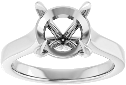 Sužadėtuvių Žiedas „Claw-Prong“ 14k white gold Round 9.4mm (3)