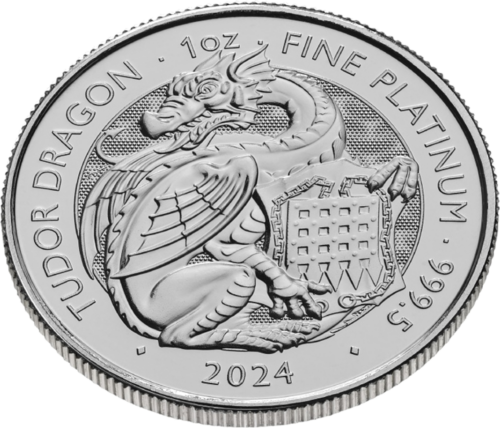 2024 Великобритания Royal Tudor Beasts: Dragon 1 oz платинена монета (4)