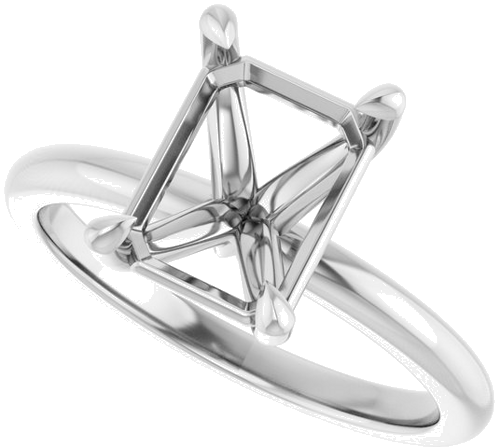 Sužadėtuvių Žiedas 585 Baltojo Aukso Emerald 9mm x 7mm (4)