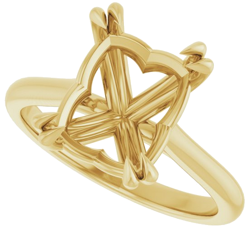 14K Yellow 10x8 mm Emerald Solitaire Engagement Ring Mounting (5)