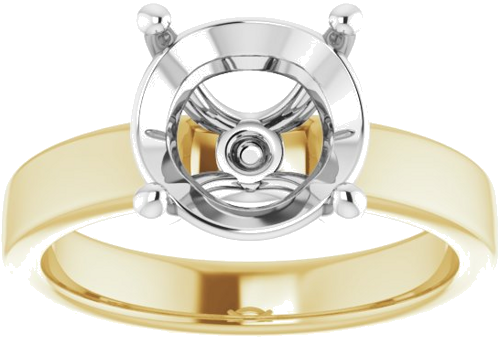 Sužadėtuvių Žiedas „Solitaire“ 14k yellow/white gold Round 9.4mm (3)
