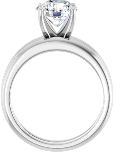 Sterling Silver  8 mm Round Solitaire Engagement Ring Mounting (7)