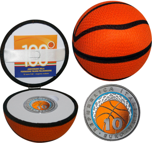 2021 Italy Basketball 10 euro silver (plated with Rodium) coin (1)