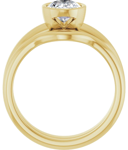 Sužadėtuvių Žiedas „Bezel-Set Solitaire“ 14k yellow gold Oval 8mm x 6mm (7)