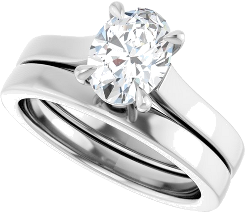 Sužadėtuvių Žiedas „Claw-Prong“ 14k white gold Oval 8mm x 6mm (10)