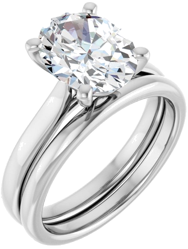 Platinum 10x8 mm Oval Engagement Ring Mounting (6)