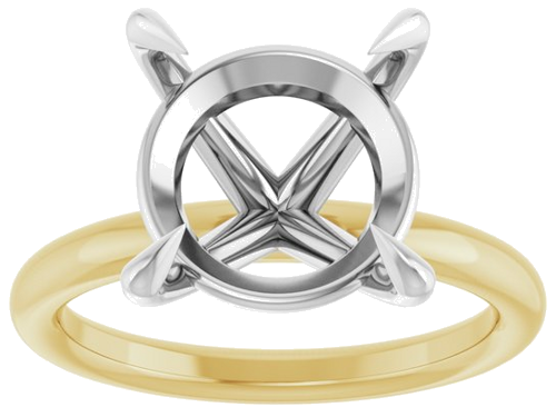 Sužadėtuvių Žiedas „Claw-Prong Solitaire“ 14k yellow/white gold Round 12mm (3)