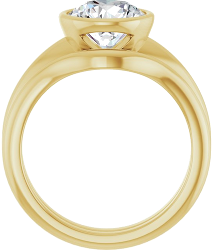 Sužadėtuvių Žiedas „Bezel-Set Solitaire“ 14k yellow gold Round 8.2mm (7)