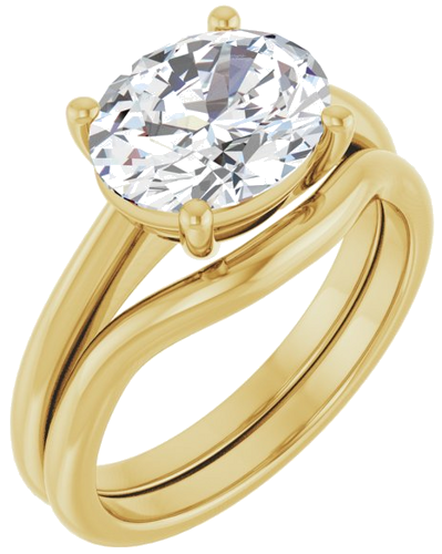 Sužadėtuvių Žiedas „Solitaire“ 14k yellow gold Oval 10mm x 8mm (6)