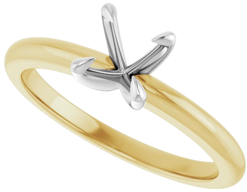 14K Yellow White 5.8 mm Round Solitaire Engagement Ring Mounting (5)