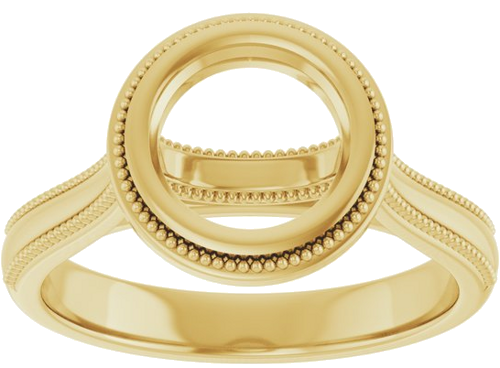 14K Yellow 7.4 mm Round Engagement Ring Mounting (3)