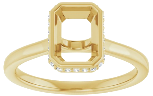 Sužadėtuvių Žiedas „Hidden Halo-Style“ 14k yellow gold Emerald 7.5mm x 5.5mm (3)