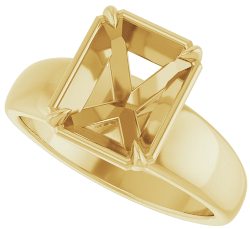 Sužadėtuvių Žiedas „Claw-Prong Solitaire Bezel-Style“ 14k yellow gold Emerald 9mm x 7mm (5)