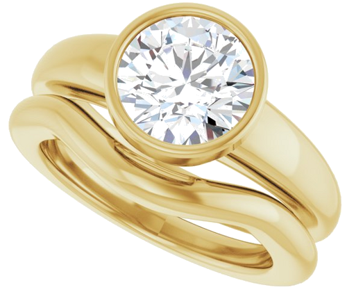 Sužadėtuvių Žiedas „Bezel-Set Solitaire“ 14k yellow gold Round 8.2mm (10)
