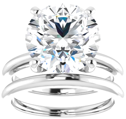 14K White  11 mm Round Solitaire Engagement Ring Mounting (8)