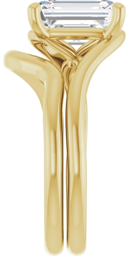 Sužadėtuvių Žiedas „Bypass“ 14k yellow gold Emerald 9mm x 7mm (9)