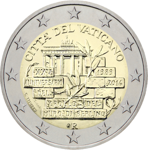 2014 Vatikanas Berlyno siena 2 eurų moneta (1)