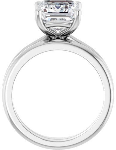 Sužadėtuvių Žiedas 14k white gold Emerald 10mm x 8mm (7)