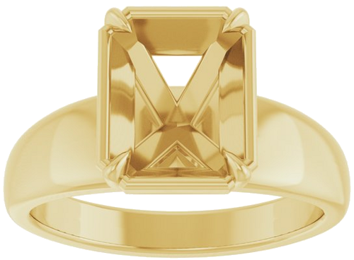Sužadėtuvių Žiedas „Claw-Prong Solitaire Bezel-Style“ 14k yellow gold Emerald 9mm x 7mm (3)