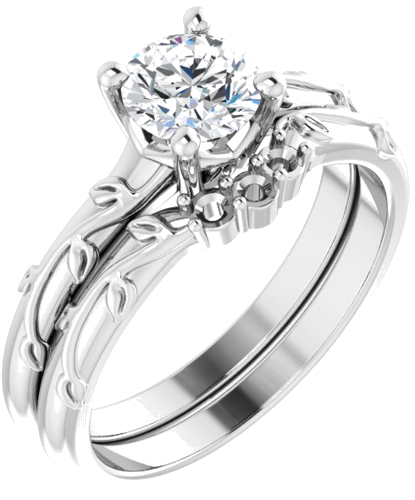 14K White 5.8 mm Round Solitaire Engagement Ring Mounting (5)