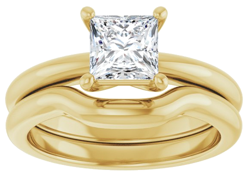 Sužadėtuvių Žiedas 10k yellow gold Square 5.5mm (8)