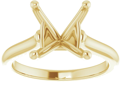 14K Yellow 12x10 mm Oval Solitaire Engagement Ring Mounting (3)