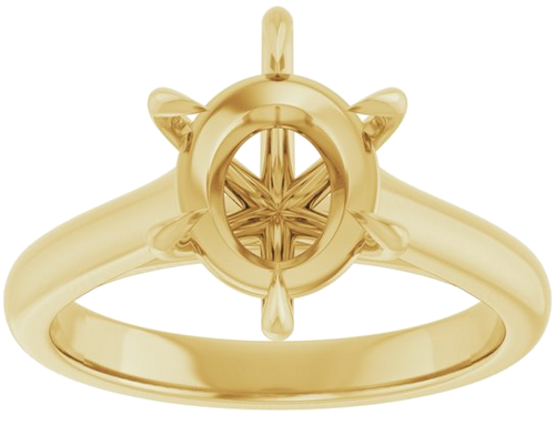 Sužadėtuvių Žiedas „Claw-Prong“ 14k yellow gold Oval 10mm x 8mm (3)