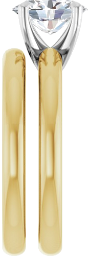 Sužadėtuvių Žiedas „Solitaire“ 585 Baltojo Ir Geltonojo Aukso Oval 8mm x 6mm (9)