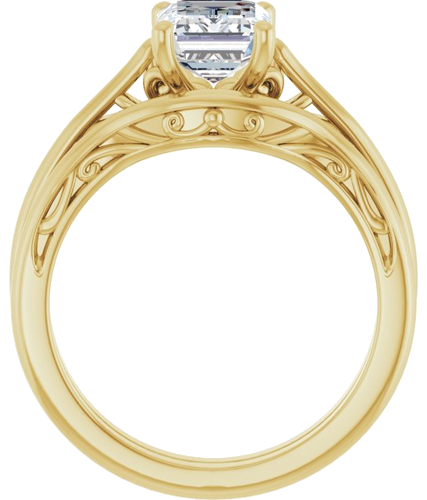 Sužadėtuvių Žiedas „Solitaire“ 14k yellow gold Emerald 8mm x 6mm (7)