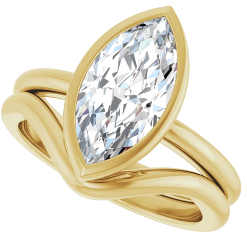 Sužadėtuvių Žiedas „Bezel-Set“ 14k yellow gold Marquise 13mm x 6.5mm (10)