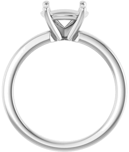 14K White 9x7 mm Oval Solitaire Engagement Ring Mounting (2)