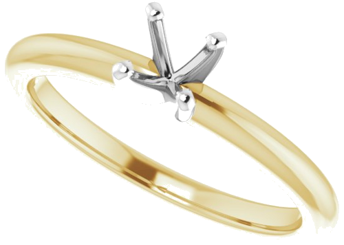 Sužadėtuvių Žiedas 14k yellow/white gold Square 3.5mm (5)