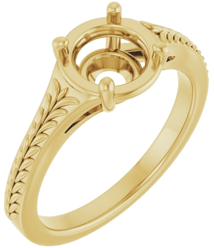 Sužadėtuvių Žiedas „Solitaire“ 14k yellow gold Round 6.5mm (1)