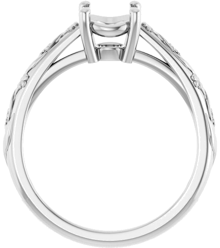 14K White 6.5 mm Round Solitaire Engagement Ring Mounting (2)