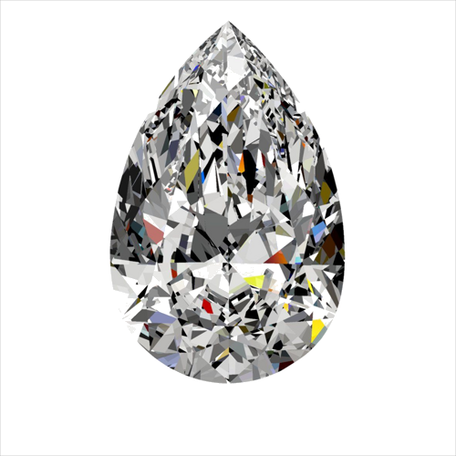 0.38 carat E-VVS2 Natūralus Pear Deimantas (1)