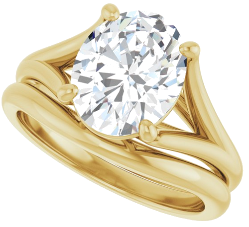Sužadėtuvių Žiedas „Solitaire“ 585 Geltonojo Aukso Oval 10mm x 8mm (10)