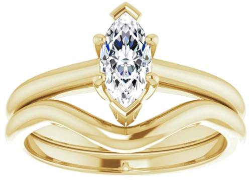 Sužadėtuvių Žiedas „V-End Prong“ 10k yellow gold Marquise 8mm x 4mm (8)