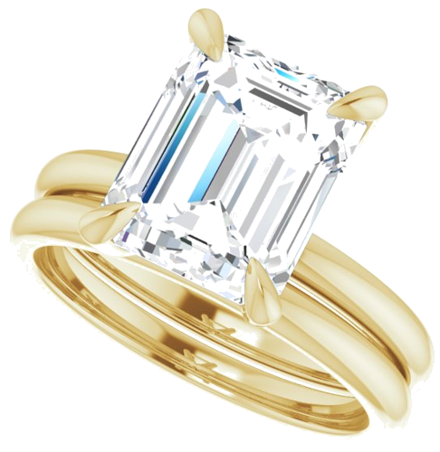 Sužadėtuvių Žiedas „Solitaire“ 417 Geltonojo Aukso Emerald 10mm x 8mm (10)