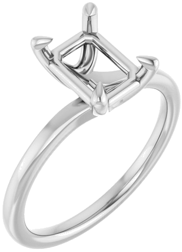 Sužadėtuvių Žiedas 14k white gold Emerald 8mm x 6mm (1)