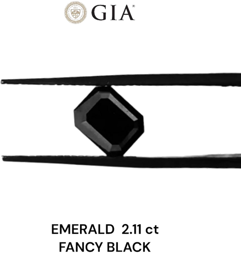 2.11 carat Fancy Black-VVS2 Natūralus Emerald Deimantas (1)