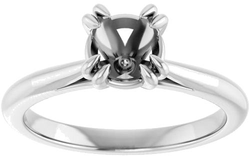 14K White 6.5 mm Round Engagement Ring Mounting (3)