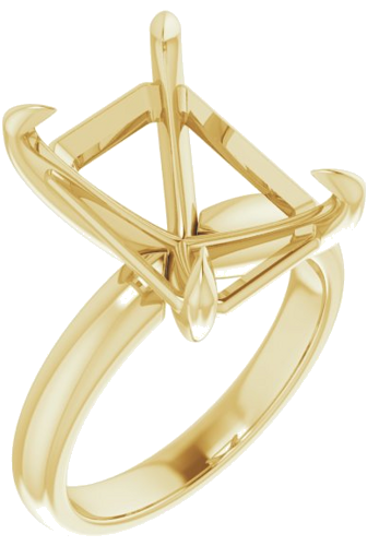 Sužadėtuvių Žiedas „Claw-Prong Solitaire“ 14k yellow gold Emerald 14mm x 10mm (1)