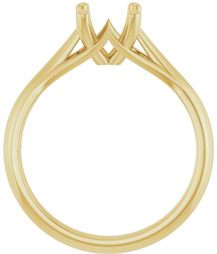 14K Yellow 6 mm Cushion Solitaire Engagement Ring Mounting (2)