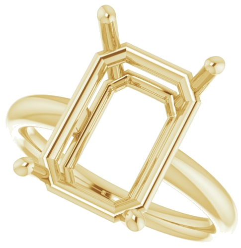 Sužadėtuvių Žiedas „Solitaire“ 14k yellow gold Emerald 14mm x 10mm (5)