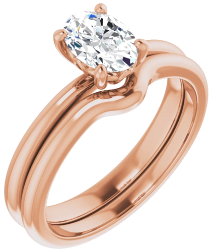 14K Rose 7x5 mm Oval Solitaire Engagement Ring Mounting (6)