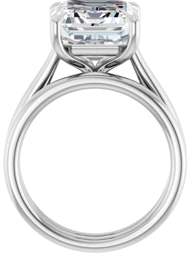 Sužadėtuvių Žiedas „Claw-Pong“ 14k white gold Emerald 12mm x 10mm (7)